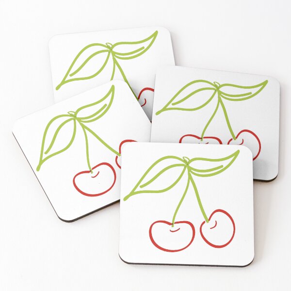 Item preview, Minimalist Green and Red Cherries Art designed and sold by Rosdeny.