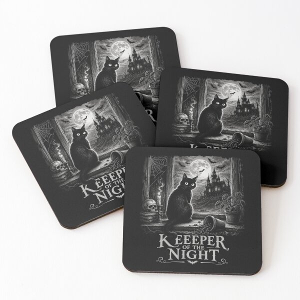 Item preview, Keeper Of The Night Gothic Black Cat Moon Halloween Design designed and sold by MotylekAnia.