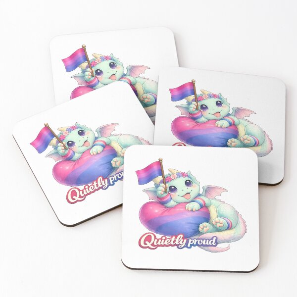 Item preview, Quietly Proud Bisexual Baby Dragon Pride Flag Cute LGBTQ Dragon Art designed and sold by Hatchling Hollow.