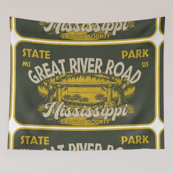 Item preview, Great River Road State Park, Bolivar County, Mississippi, badge design designed and sold by Wanderful-roads.