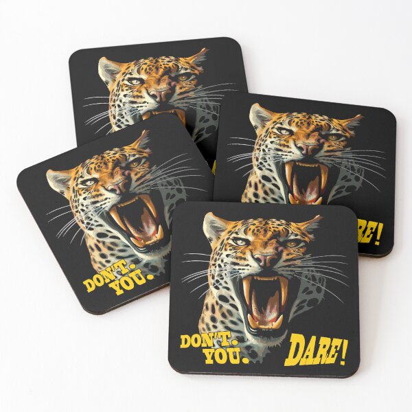 Item preview, Leopard roaring attack 'Don't You Dare!' designed and sold by BluedarkArt.