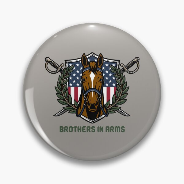 Item preview, The Sentinel's Companion: Army Horse Patriotic Memorial Day Badge designed and sold by ZUMERI.