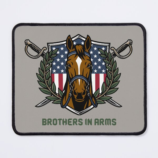 Item preview, The Sentinel's Companion: Army Horse Patriotic Memorial Day Badge designed and sold by ZUMERI.