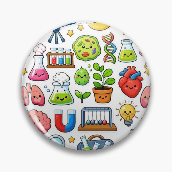 Item preview, Cute Kawaii Science Sticker Pattern - Funny Laboratory Doodles designed and sold by gokhanuzen.