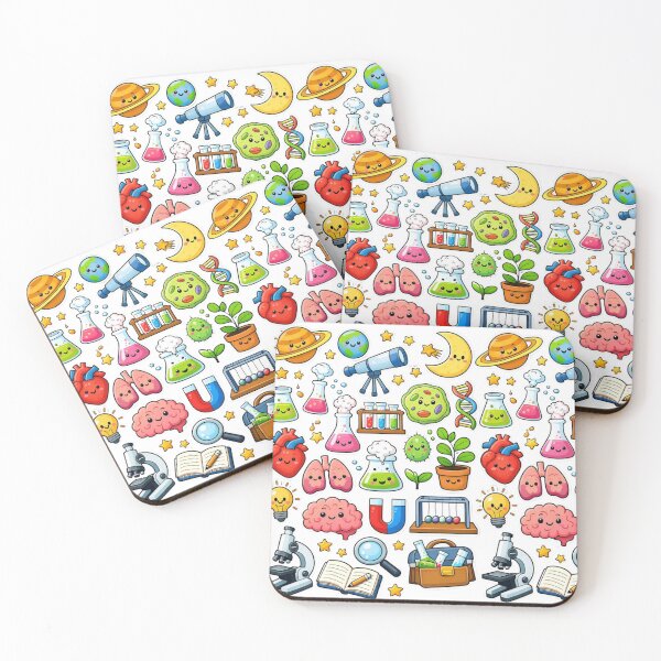 Item preview, Cute Kawaii Science Sticker Pattern - Funny Laboratory Doodles designed and sold by gokhanuzen.