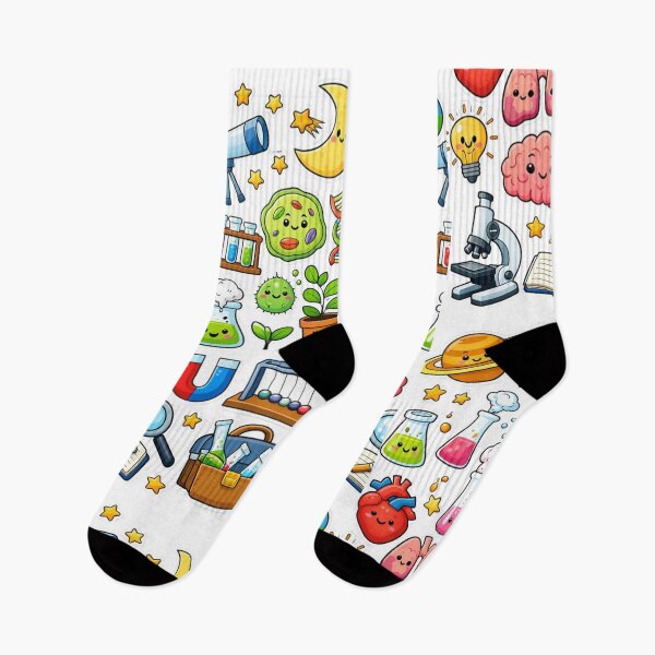 Item preview, Cute Kawaii Science Sticker Pattern - Funny Laboratory Doodles designed and sold by gokhanuzen.
