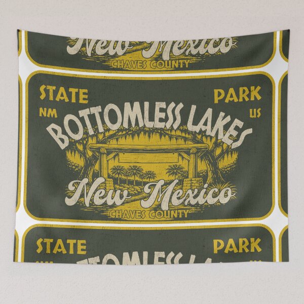 Item preview, Bottomless Lakes State Park, Chaves County, New Mexico, badge design designed and sold by Wanderful-roads.