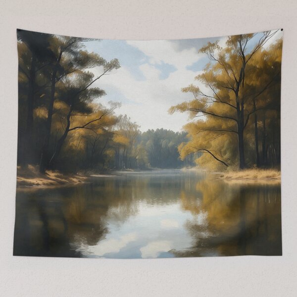 Item preview, Yellow Leaved Trees On a Lake designed and sold by Makitiadesigns.