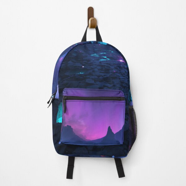 Item preview, Volcanic Alien World with Glowing Obsidian and Bioluminescent Flowers designed and sold by Luminous Wilds.