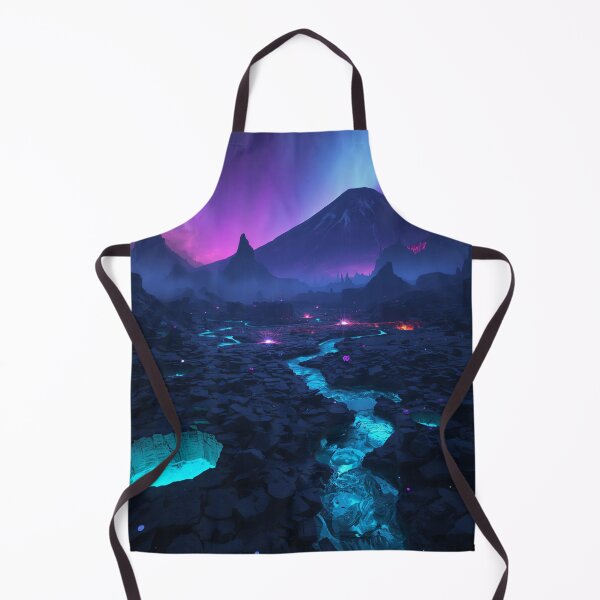 Item preview, Volcanic Alien World with Glowing Obsidian and Bioluminescent Flowers designed and sold by Luminous Wilds.
