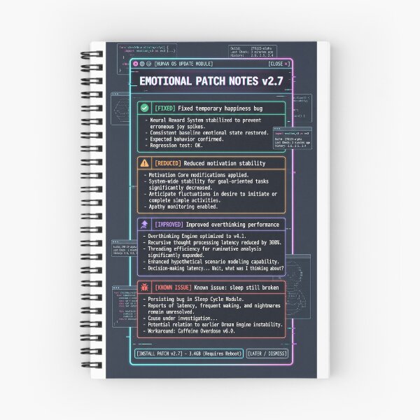 Item preview, Emotional Patch Notes v2.7 – Human Software Update designed and sold by Prism-Bubble.
