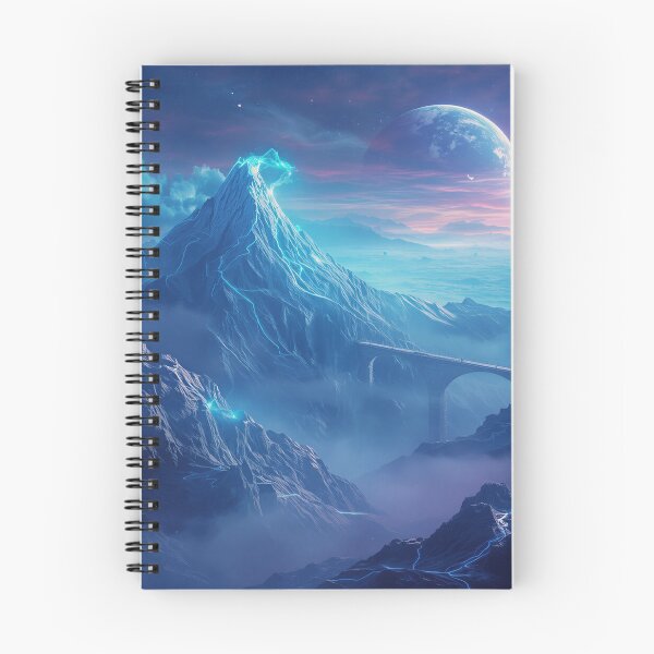 Item preview, Alien Crystal Mountains with Floating Islands and Celestial Storm Sky designed and sold by Luminous Wilds.