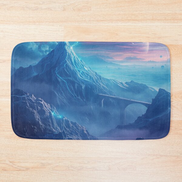 Item preview, Alien Crystal Mountains with Floating Islands and Celestial Storm Sky designed and sold by Luminous Wilds.
