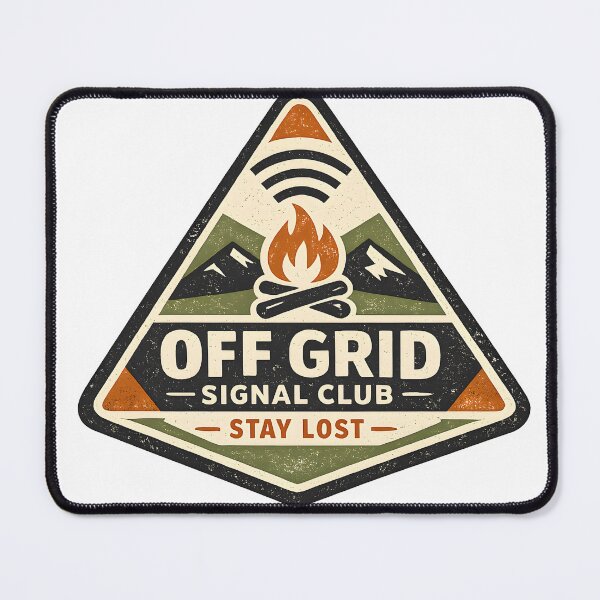 Item preview, Off Grid Signal Club Vintage Camping Shirt designed and sold by Naviora.