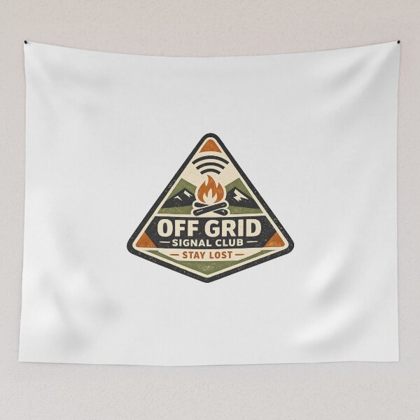 Item preview, Off Grid Signal Club Vintage Camping Shirt designed and sold by Naviora.
