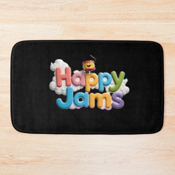 Item preview, Colorful 3D Happy Jams Text Logo With Cute Cartoon Drum Character designed and sold by Dreamy Armine Art.