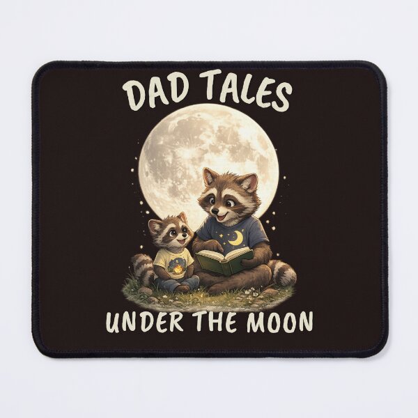 Item preview, Dad Tales Under The Moon Cute Raccoon Father Son Storytelling Shirt designed and sold by HOUSE OF TIST.