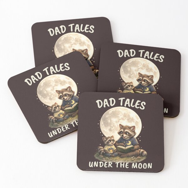 Item preview, Dad Tales Under The Moon Cute Raccoon Father Son Storytelling Shirt designed and sold by HOUSE OF TIST.