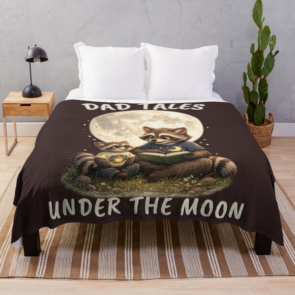 Item preview, Dad Tales Under The Moon Cute Raccoon Father Son Storytelling Shirt designed and sold by HOUSE OF TIST.