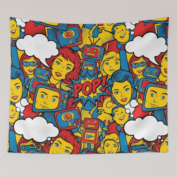 Item preview, Red Blue Yellow Pop Art Doodles Artistic Expression designed and sold by ART ATTACK ZONE.