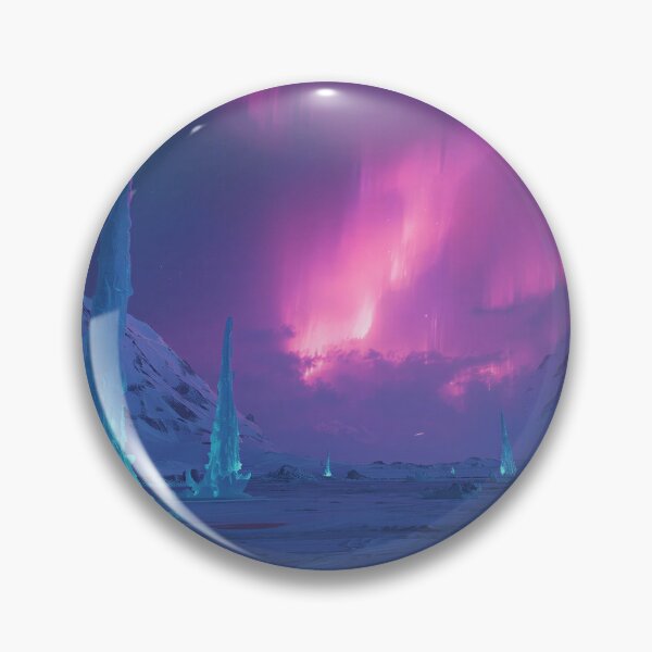 Item preview, Frozen Alien Tundra with Bioluminescent Ice and Aurora Storms designed and sold by Luminous Wilds.