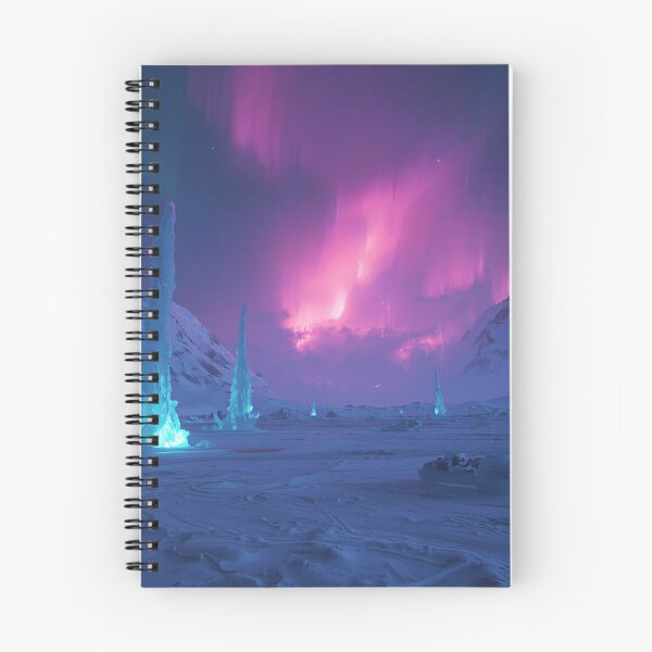 Item preview, Frozen Alien Tundra with Bioluminescent Ice and Aurora Storms designed and sold by Luminous Wilds.