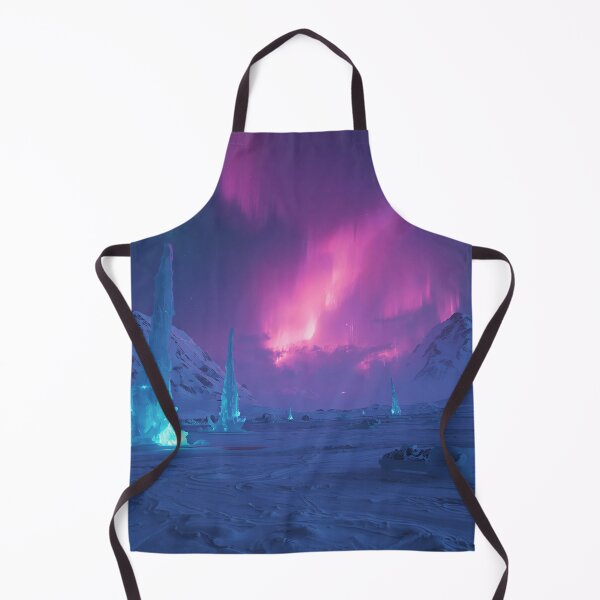 Item preview, Frozen Alien Tundra with Bioluminescent Ice and Aurora Storms designed and sold by Luminous Wilds.