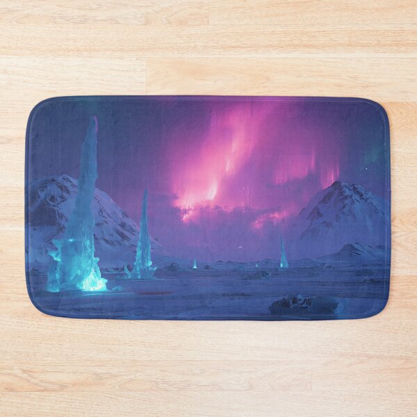Item preview, Frozen Alien Tundra with Bioluminescent Ice and Aurora Storms designed and sold by Luminous Wilds.