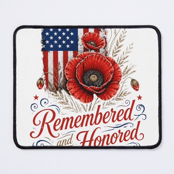 Item preview, Red Poppy Flower American Flag Remembrance : Veterans Day Memorial Military Tribute designed and sold by PrintifyPxl.