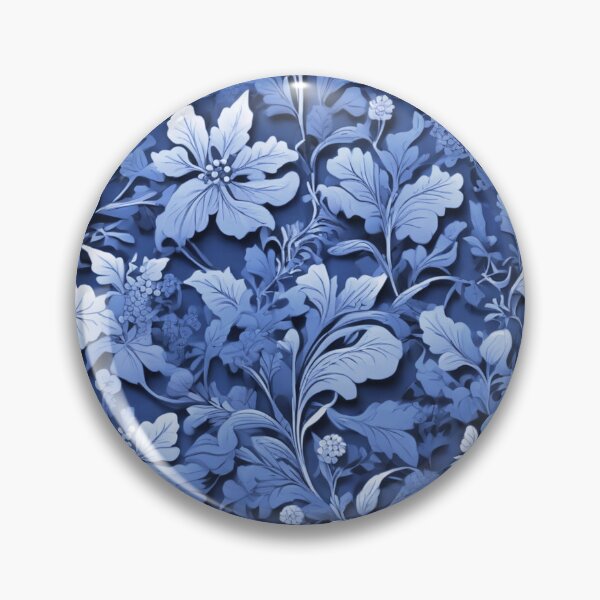 Item preview, Elegant vintage dusty blue floral pattern designed and sold by hollycooper.