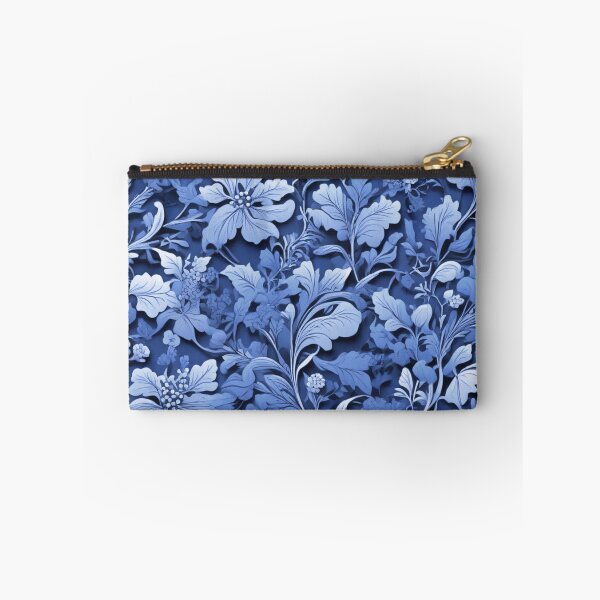 Item preview, Elegant vintage dusty blue floral pattern designed and sold by hollycooper.