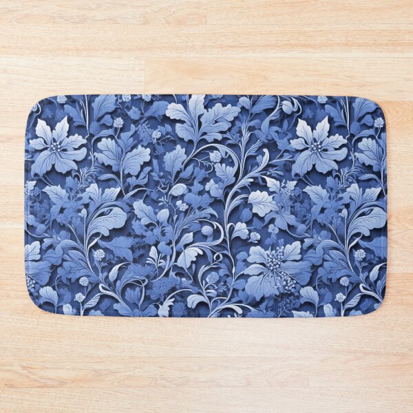 Item preview, Elegant vintage dusty blue floral pattern designed and sold by hollycooper.