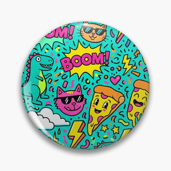 Item preview, Pizza Cats Gamer Pop Art Doodles Robots Fantasy  designed and sold by ART ATTACK ZONE.
