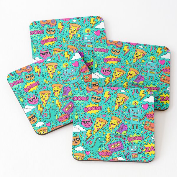 Item preview, Pizza Cats Gamer Pop Art Doodles Robots Fantasy  designed and sold by ART ATTACK ZONE.