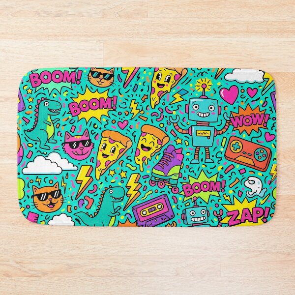 Item preview, Pizza Cats Gamer Pop Art Doodles Robots Fantasy  designed and sold by ART ATTACK ZONE.