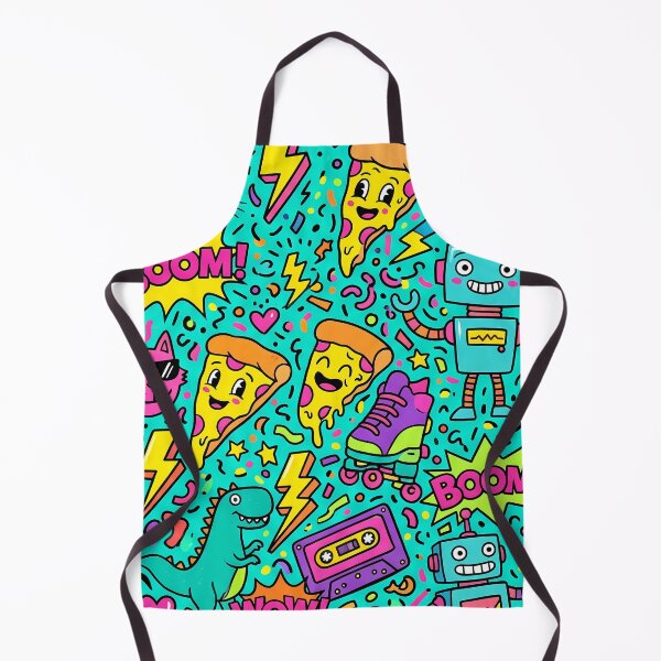 Item preview, Pizza Cats Gamer Pop Art Doodles Robots Fantasy designed and sold by ART ATTACK ZONE.