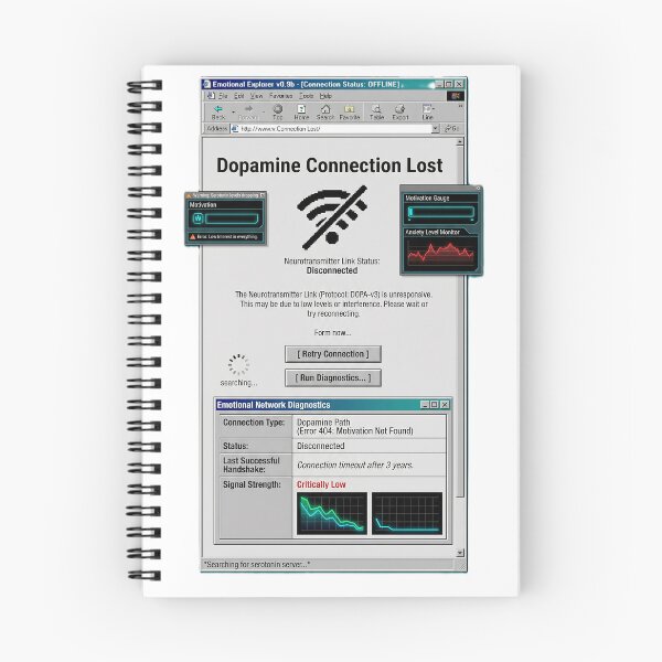 Item preview, Dopamine Connection Lost – Emotional Network Failure Interface designed and sold by Prism-Bubble.