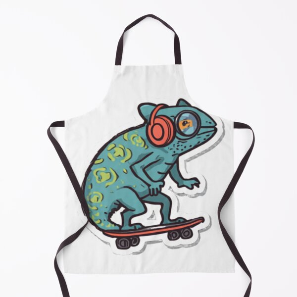 Item preview, Skater Chameleon with Headphones – Funny Cartoon Animal Sticker designed and sold by SYNTR.