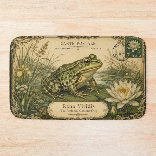 Artikelvorschau, Vintage-Naturpostkarte Frosch – Botanische Illustration aus der viktorianischen Zeit | Geschenk für Froschliebhaber entworfen und verkauft von irfanshikh.