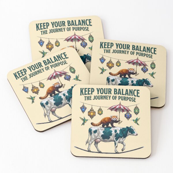 Item preview, Keep Your Balance Red Panda Cow Tightrope designed and sold by TeeARTHY.