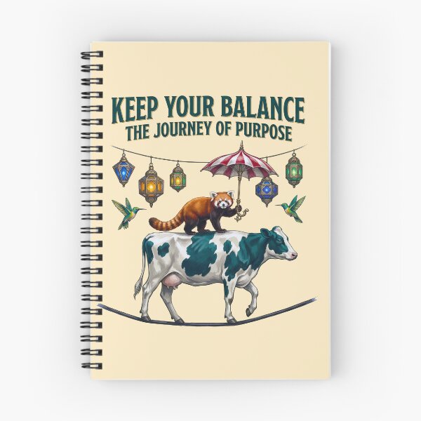 Item preview, Keep Your Balance Red Panda Cow Tightrope designed and sold by TeeARTHY.