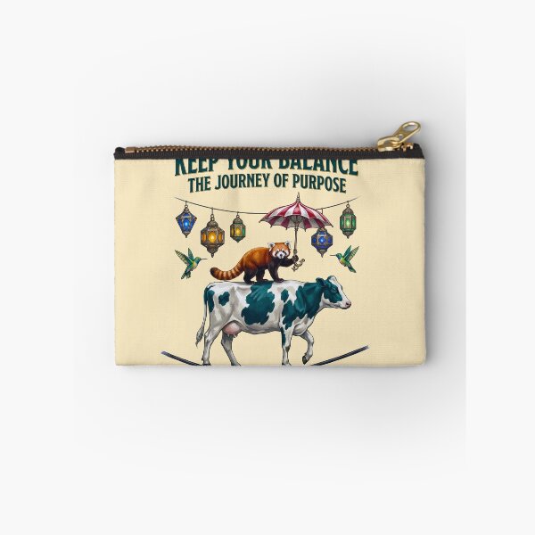 Item preview, Keep Your Balance Red Panda Cow Tightrope designed and sold by TeeARTHY.