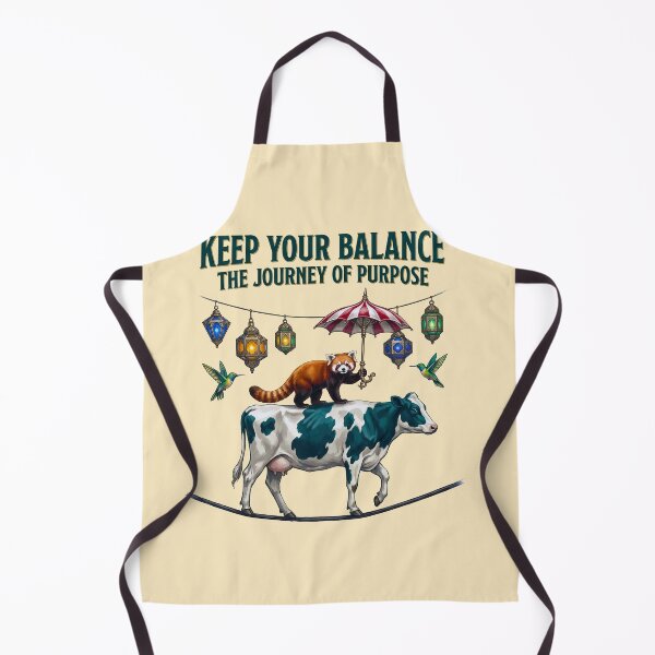 Item preview, Keep Your Balance Red Panda Cow Tightrope designed and sold by TeeARTHY.