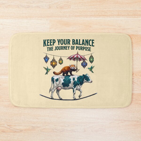 Item preview, Keep Your Balance Red Panda Cow Tightrope designed and sold by TeeARTHY.