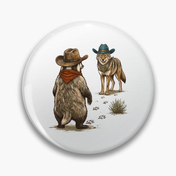 Item preview, Western Honey badger And Wolf Wearing Cowboy Hats designed and sold by TeeARTHY.