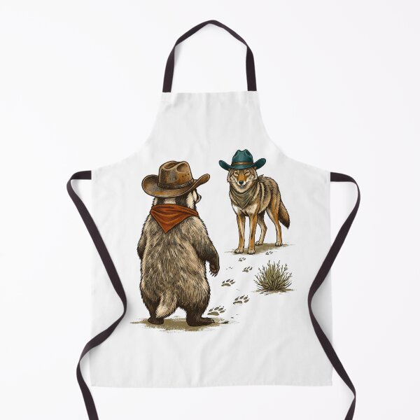 Item preview, Western Honey badger And Wolf Wearing Cowboy Hats designed and sold by TeeARTHY.