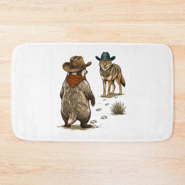Item preview, Western Honey badger And Wolf Wearing Cowboy Hats designed and sold by TeeARTHY.