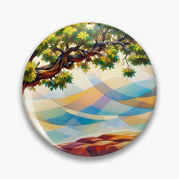 Item preview, Whimsical Tree on Colorful Landscape designed and sold by cuprum.