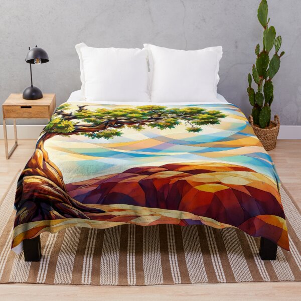 Item preview, Whimsical Tree on Colorful Landscape designed and sold by cuprum.
