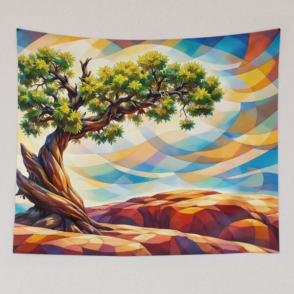 Item preview, Whimsical Tree on Colorful Landscape designed and sold by cuprum.